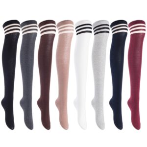 AATMart JMYP1022 big girls women's thigh-high cotton socks random colors 5 pairs