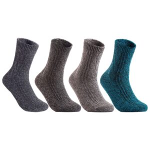 Women's HR1613 wool crew socks random colors 4-pair