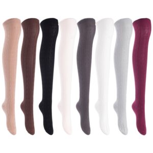 AATMart women's JMYP1024 thigh-high cotton socks — assorted colors, 3 pairs