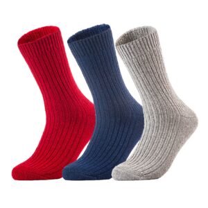 AATMart men's FS03 wool crew socks — random colors, 3 pairs, size 8–11
