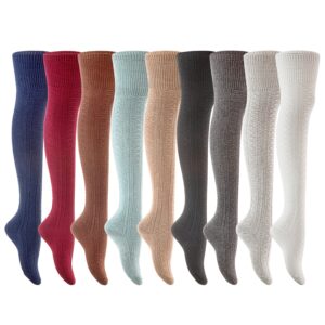 Women's JMYP1025 thigh-high cotton socks 2-pair assorted colors